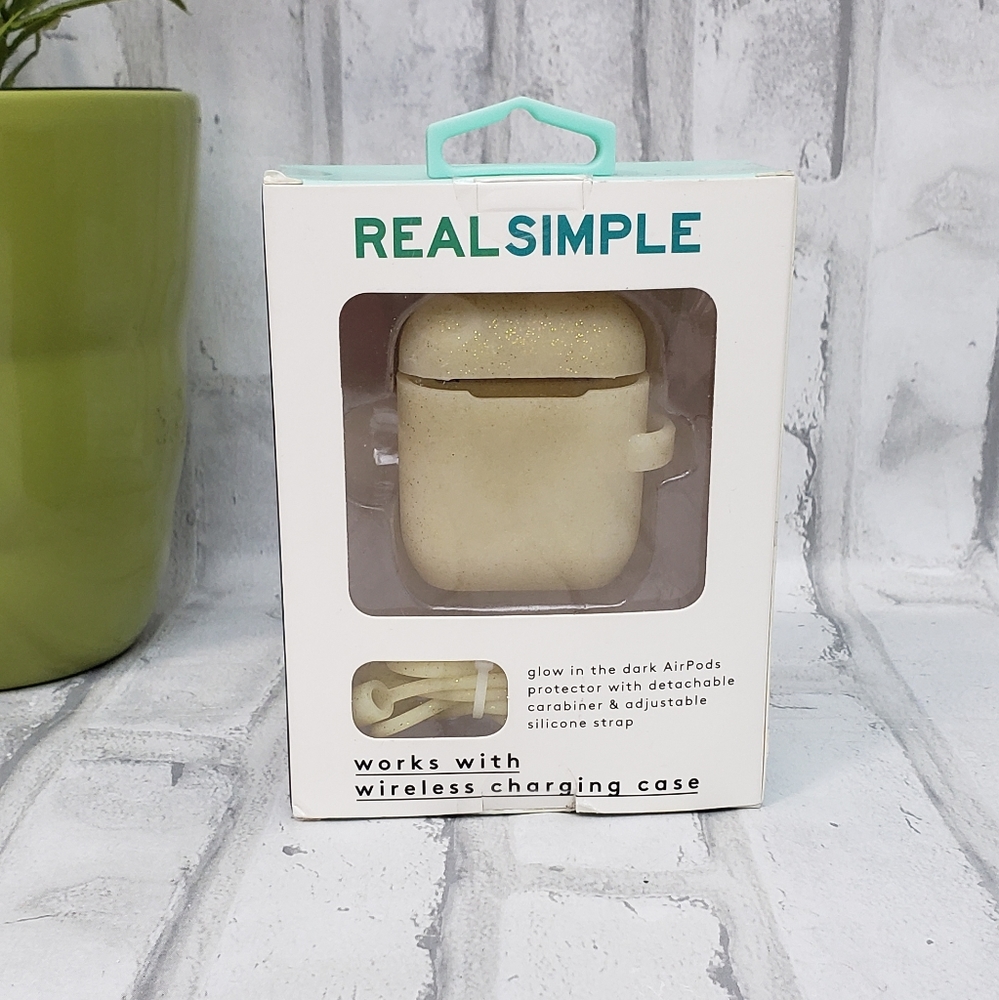 Real Simple AirPods Glow in the Dark Case- Cream New in Box